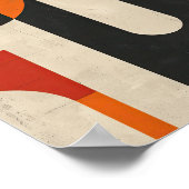 抽象的な曲線と角度：ミッドセンチュリー モダン ポスター (角)