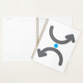 抽象的な曲線の矢印が象徴的な流れを交換する プランナー手帳 (ディスプレー)
