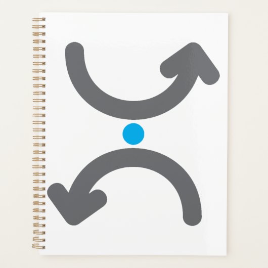 抽象的な曲線の矢印が象徴的な流れを交換する プランナー手帳 (正面)