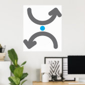 抽象的な曲線の矢印が象徴的な流れを交換する ポスター (ホームオフィス)