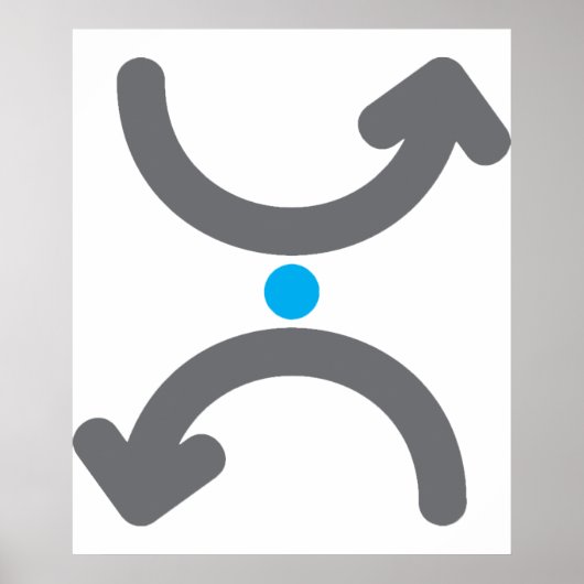 抽象的な曲線の矢印が象徴的な流れを交換する ポスター (正面)