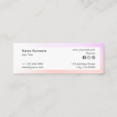 抽象的な最小主義の勾配の小型名刺 スキニー名刺 (裏面)