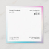 抽象的な最小主義の勾配の正方形の名刺 スクエア名刺 (裏面)