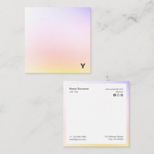 抽象的な最小主義の勾配の正方形の名刺 スクエア名刺 (正面/裏面)