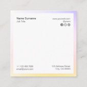 抽象的な最小主義の勾配の正方形の名刺 スクエア名刺 (裏面)