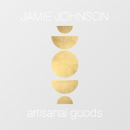 抽象的な月の位相 ゴールド ジオメトリック アート ブティック ウィンドウサイン