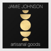 抽象的な月相の幾何学アート ブティック ブラック ウィンドウサイン (シート)