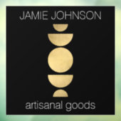 抽象的な月相の幾何学アート ブティック ブラック ウィンドウサイン (シート3)