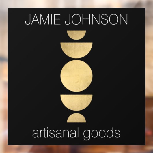 抽象的な月相の幾何学アート ブティック ブラック ウィンドウサイン (シート2)