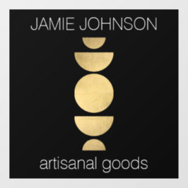 抽象的な月相幾何学アート ブティック ブラック ウィンドウサイン