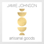 抽象的な月相幾何学アート ブティック ホワイト ウィンドウサイン (シート)