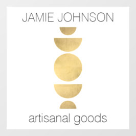 抽象的な月相幾何学アート ブティック ホワイト ウィンドウサイン