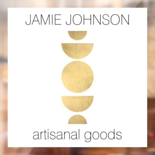 抽象的な月相幾何学アート ブティック ホワイト ウィンドウサイン (シート2)