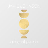 抽象的な月相 ゴールド ジオメトリック アート ブティック ウィンドウサイン (シート)