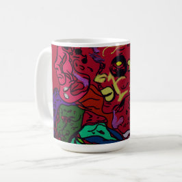 抽象的な月銀河アート コーヒーマグカップ