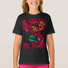 抽象的な月銀河アート Tシャツ
