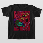 抽象的な月銀河アート Tシャツ (レイダウン)
