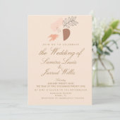 抽象的な有機的幾何学的なアースカラーの結婚式 招待状 (スタンド正面)