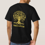 抽象的な木と太陽のTシャツデザイン Tシャツ (裏面)