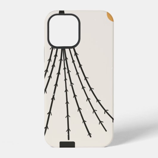 抽象的な木と月 iPhoneケース (裏面)
