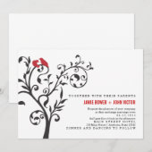 抽象的な木の愛鳥 招待状 (正面/裏面)