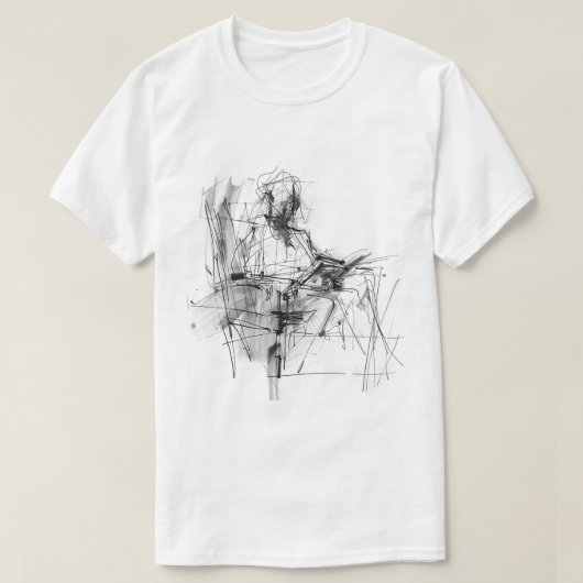 抽象的な本の読者 Tシャツ (デザイン正面)