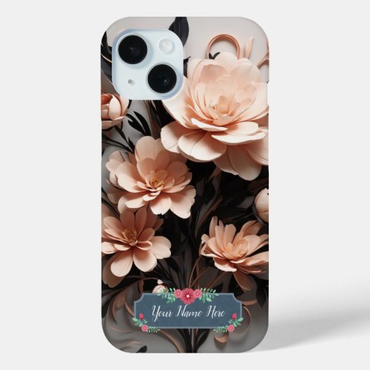 抽象的な桃の花 モダンアート Case-Mate iPhoneケース (裏面)