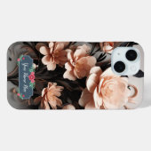 抽象的な桃の花 モダンアート Case-Mate iPhoneケース (裏面 (横))