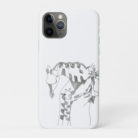 抽象的な棒人間タペストリー 黒と白 木製の壁掛け Case-Mate iPhoneケース (裏)