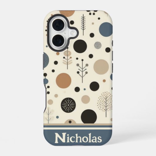 抽象的な森林 iPhone 16ケース (裏面)
