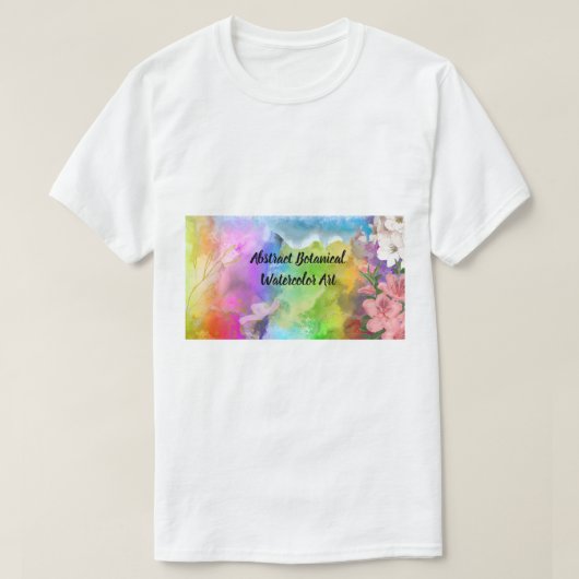 抽象的な植物の水彩画アート Tシャツ (デザイン正面)