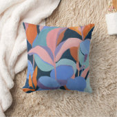 抽象的な植物の絵のオリジナルアート クッション (ブランケット)