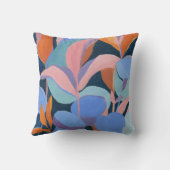 抽象的な植物の絵のオリジナルアート クッション (裏面)