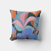 抽象的な植物の絵のオリジナルアート クッション (正面)