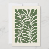 抽象的な植物の葉のモノグラムと名前 ノートカード (裏面)
