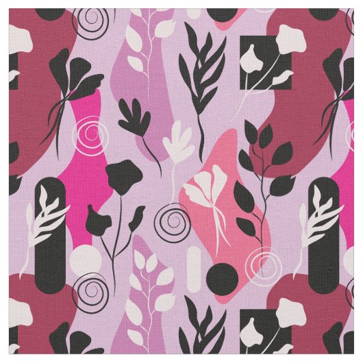 抽象的な植物画 ファブリック (クローズアップ)