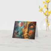 抽象的な楽譜のデジタルアート カード (黄色い花)