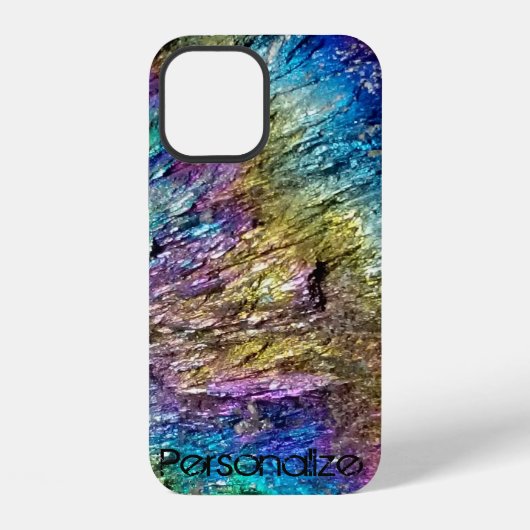抽象的な模様の輝く石柄のiPhoneケース iPhoneケース (裏面)