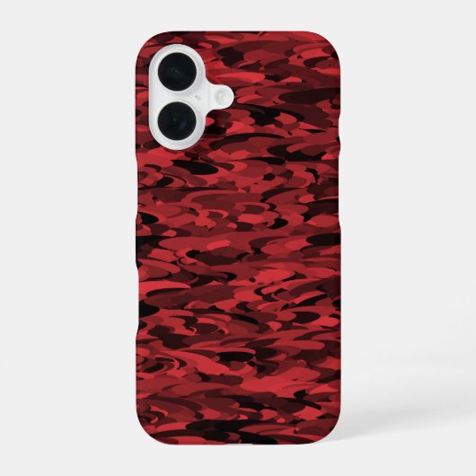 抽象的な模様 赤と黒 iPhone 16ケース (裏面)