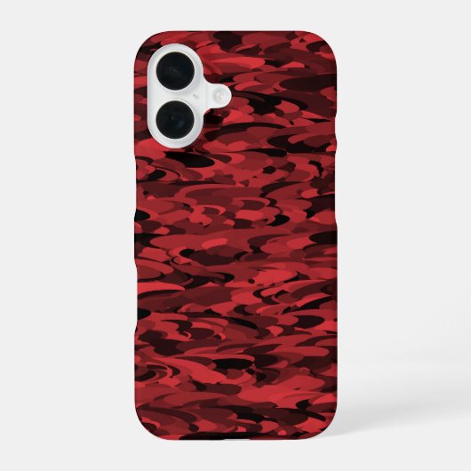 抽象的な模様 赤と黒 iPhone 16ケース (裏面)
