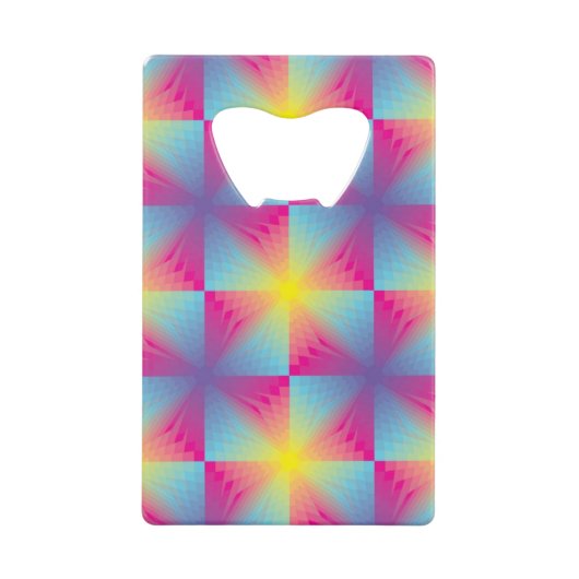 抽象的な正方形のベクトルモザイク クレジットカード栓抜き (正面)