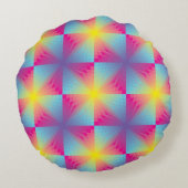 抽象的な正方形のベクトルモザイク ラウンドクッション (裏面)