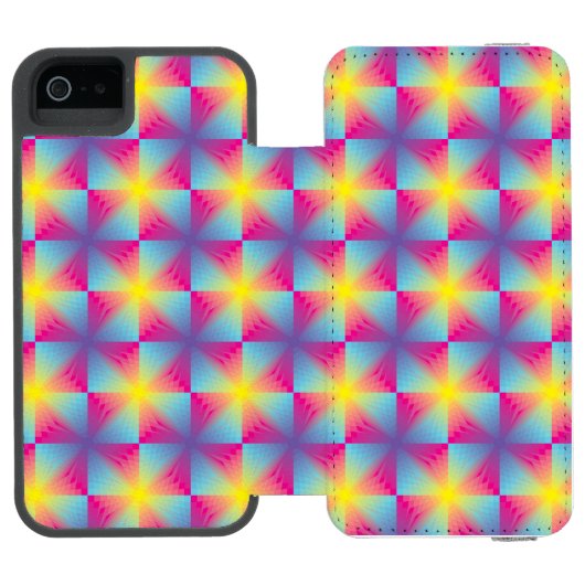 抽象的な正方形のベクトルモザイク INCIPIO iPhoneウォレットケース (フォリオ Open)