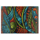 抽象的な民族の壁紙 カッティングボード (正面)