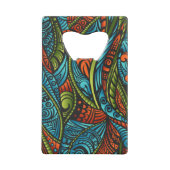 抽象的な民族の壁紙 クレジットカード栓抜き (裏面)