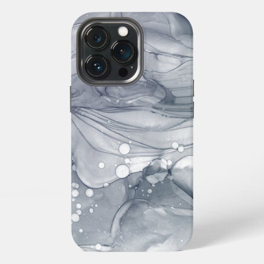 抽象的な水のようなグレー iPhoneケース (裏面)
