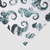 抽象的な水のタツノオトシゴパターン 薄葉紙 (詳細)