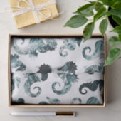 抽象的な水のタツノオトシゴパターン 薄葉紙 (ギフト)