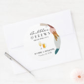 抽象的な水の色の泡とブロー ラウンドシール (封筒)