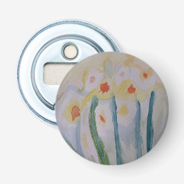 抽象的な水仙のボタン式ボトルオープナー 栓抜き